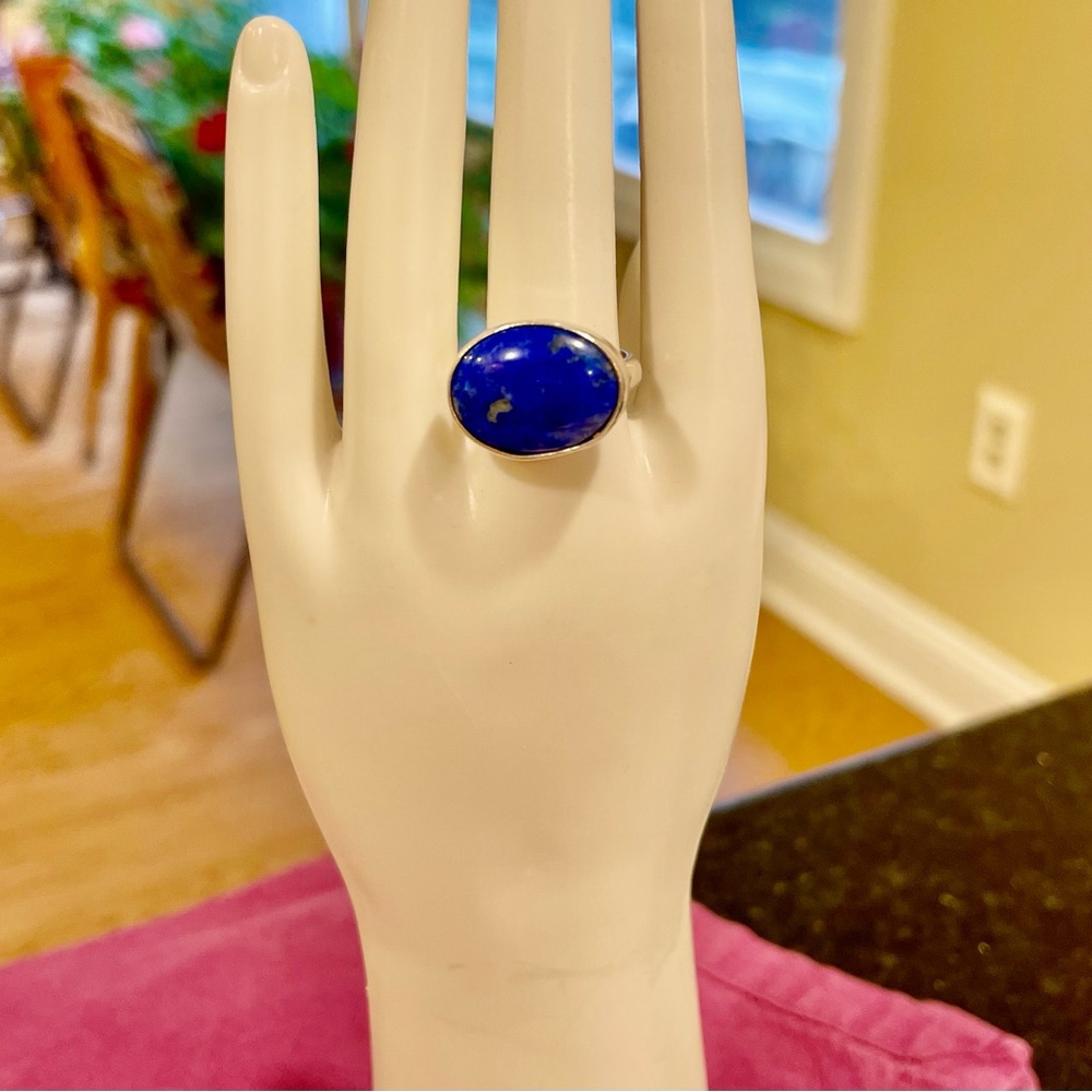 Silver and lapis ring